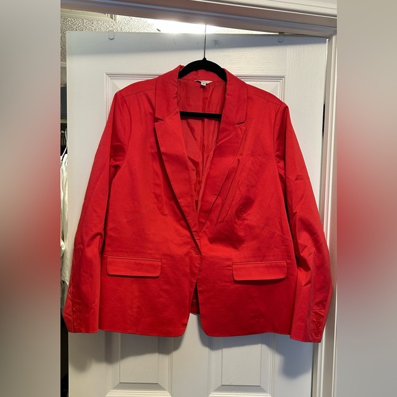 Coral coloured one-button blazer. Reitmans, size 2x. - Picture 1 of 7
